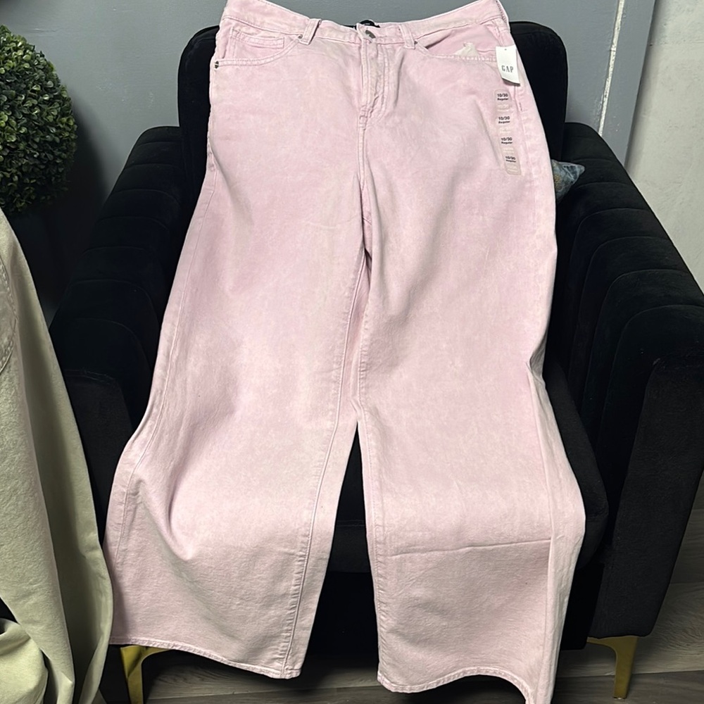 GAP Factory Light Pink Wide-Leg Jeans